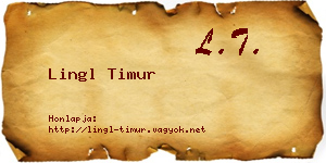 Lingl Timur névjegykártya